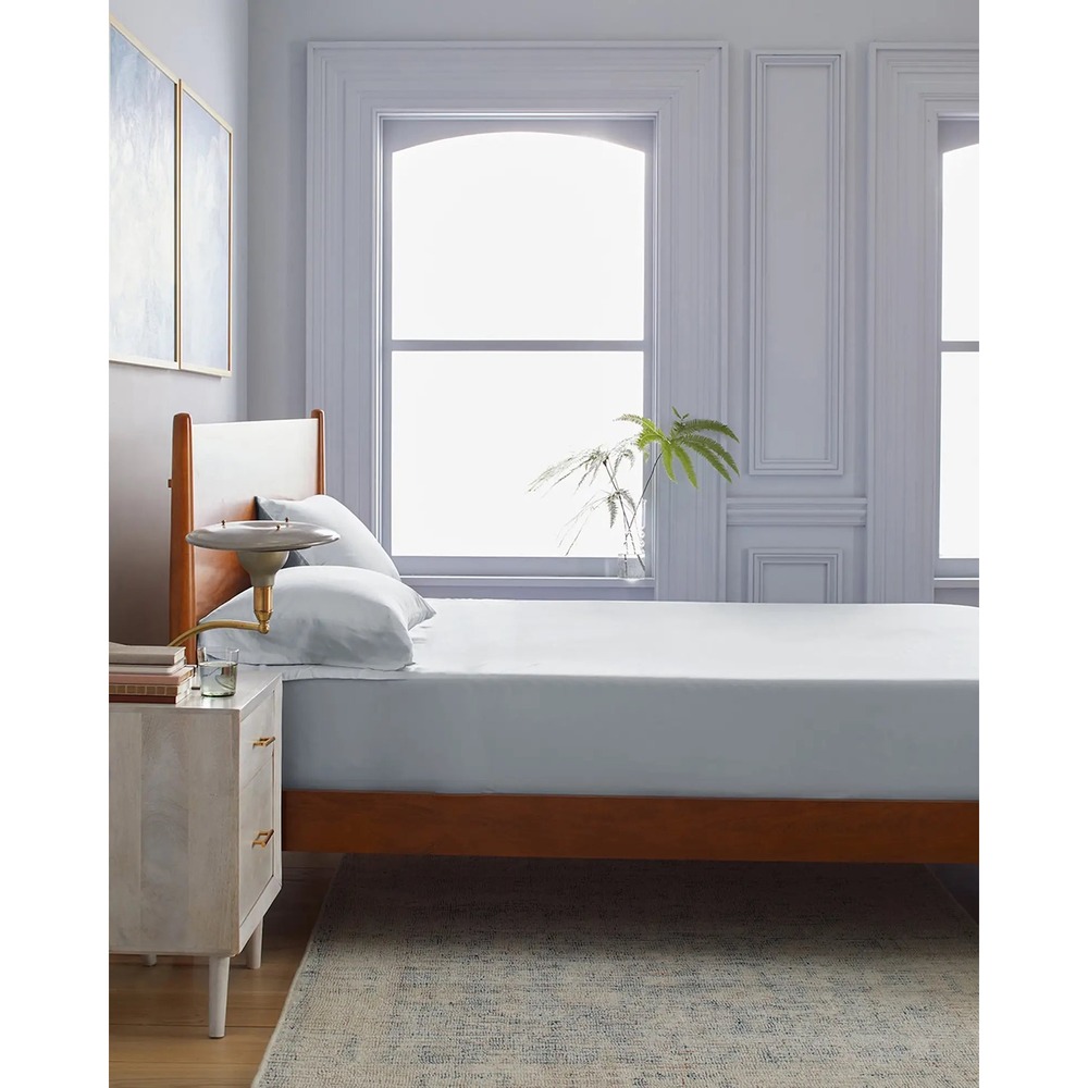Quince Bamboo Sheet Set Light Blue Mist Queen 3 Piece Bedding Viscose